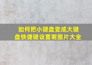 如何把小键盘变成大键盘快捷键设置呢图片大全