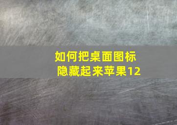 如何把桌面图标隐藏起来苹果12