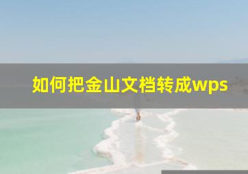 如何把金山文档转成wps