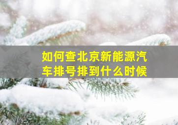 如何查北京新能源汽车排号排到什么时候