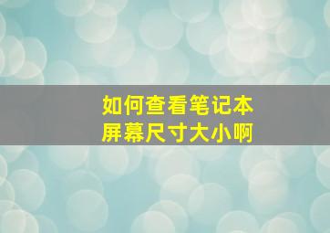 如何查看笔记本屏幕尺寸大小啊