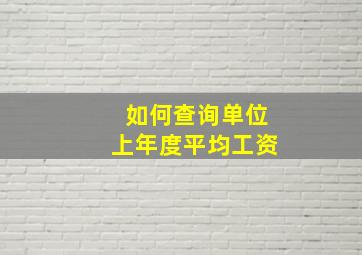 如何查询单位上年度平均工资