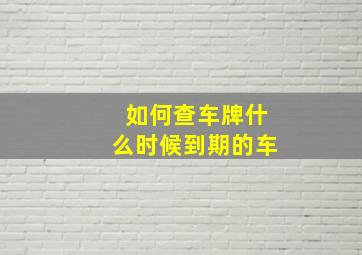 如何查车牌什么时候到期的车