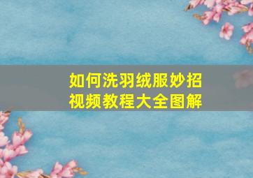 如何洗羽绒服妙招视频教程大全图解