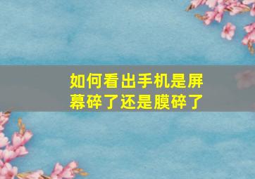 如何看出手机是屏幕碎了还是膜碎了