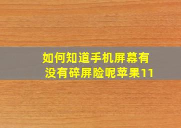 如何知道手机屏幕有没有碎屏险呢苹果11