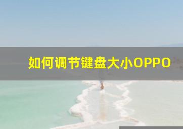 如何调节键盘大小OPPO