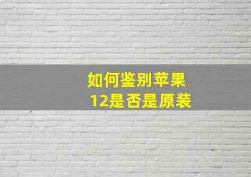 如何鉴别苹果12是否是原装