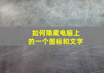 如何隐藏电脑上的一个图标和文字