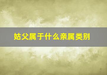 姑父属于什么亲属类别