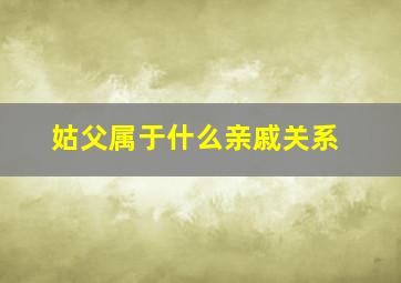 姑父属于什么亲戚关系