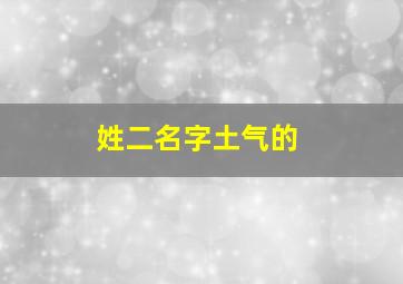 姓二名字土气的