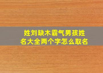 姓刘缺木霸气男孩姓名大全两个字怎么取名