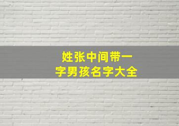 姓张中间带一字男孩名字大全