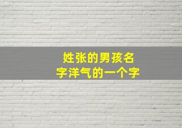 姓张的男孩名字洋气的一个字