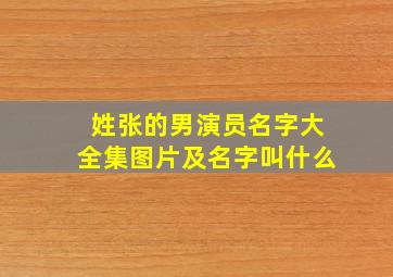 姓张的男演员名字大全集图片及名字叫什么