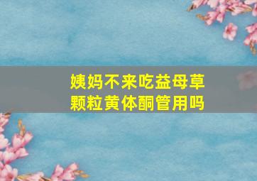 姨妈不来吃益母草颗粒黄体酮管用吗