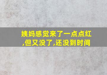 姨妈感觉来了一点点红,但又没了,还没到时间