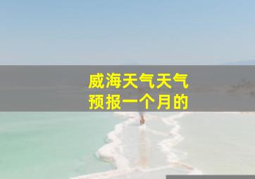 威海天气天气预报一个月的