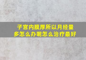 子宫内膜厚所以月经量多怎么办呢怎么治疗最好