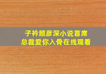 子衿顾彦深小说首席总裁爱你入骨在线观看