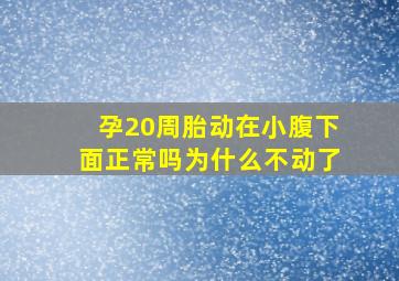 孕20周胎动在小腹下面正常吗为什么不动了