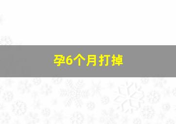 孕6个月打掉