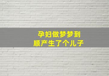 孕妇做梦梦到顺产生了个儿子