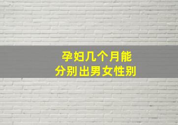 孕妇几个月能分别出男女性别