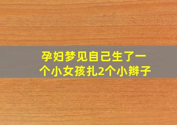 孕妇梦见自己生了一个小女孩扎2个小辫子