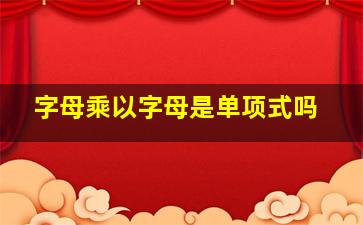 字母乘以字母是单项式吗