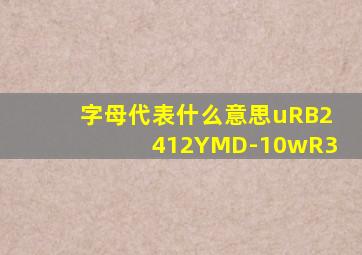 字母代表什么意思uRB2412YMD-10wR3