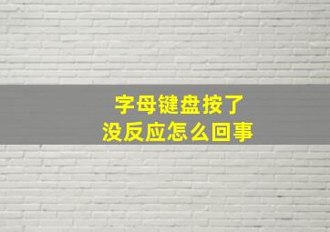 字母键盘按了没反应怎么回事