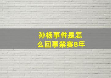 孙杨事件是怎么回事禁赛8年