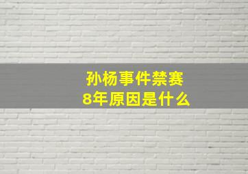 孙杨事件禁赛8年原因是什么