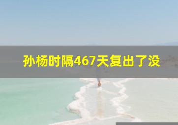 孙杨时隔467天复出了没