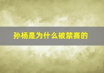 孙杨是为什么被禁赛的