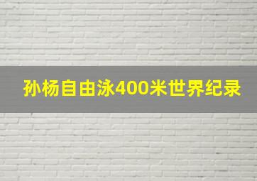 孙杨自由泳400米世界纪录