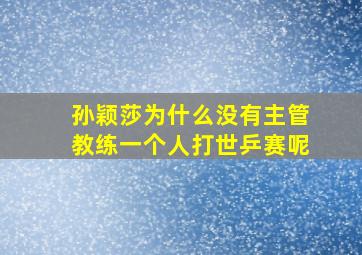 孙颖莎为什么没有主管教练一个人打世乒赛呢