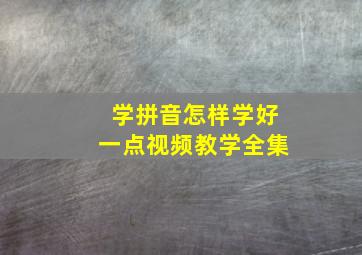 学拼音怎样学好一点视频教学全集