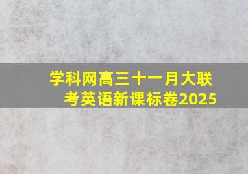 学科网高三十一月大联考英语新课标卷2025