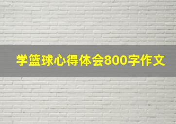 学篮球心得体会800字作文