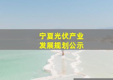 宁夏光伏产业发展规划公示