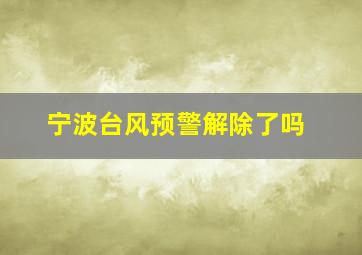 宁波台风预警解除了吗