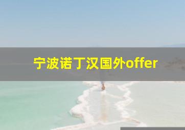 宁波诺丁汉国外offer