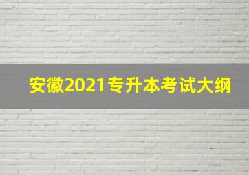 安徽2021专升本考试大纲