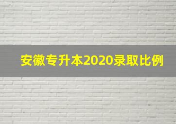 安徽专升本2020录取比例