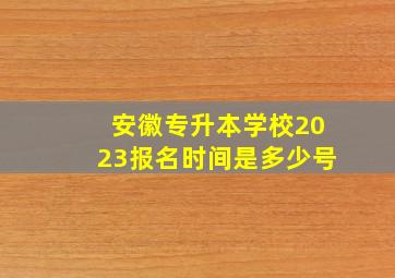 安徽专升本学校2023报名时间是多少号