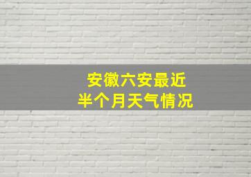 安徽六安最近半个月天气情况