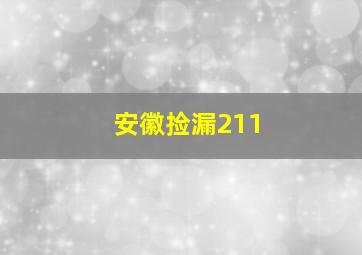 安徽捡漏211